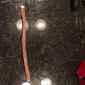 Fake leather tan choker
